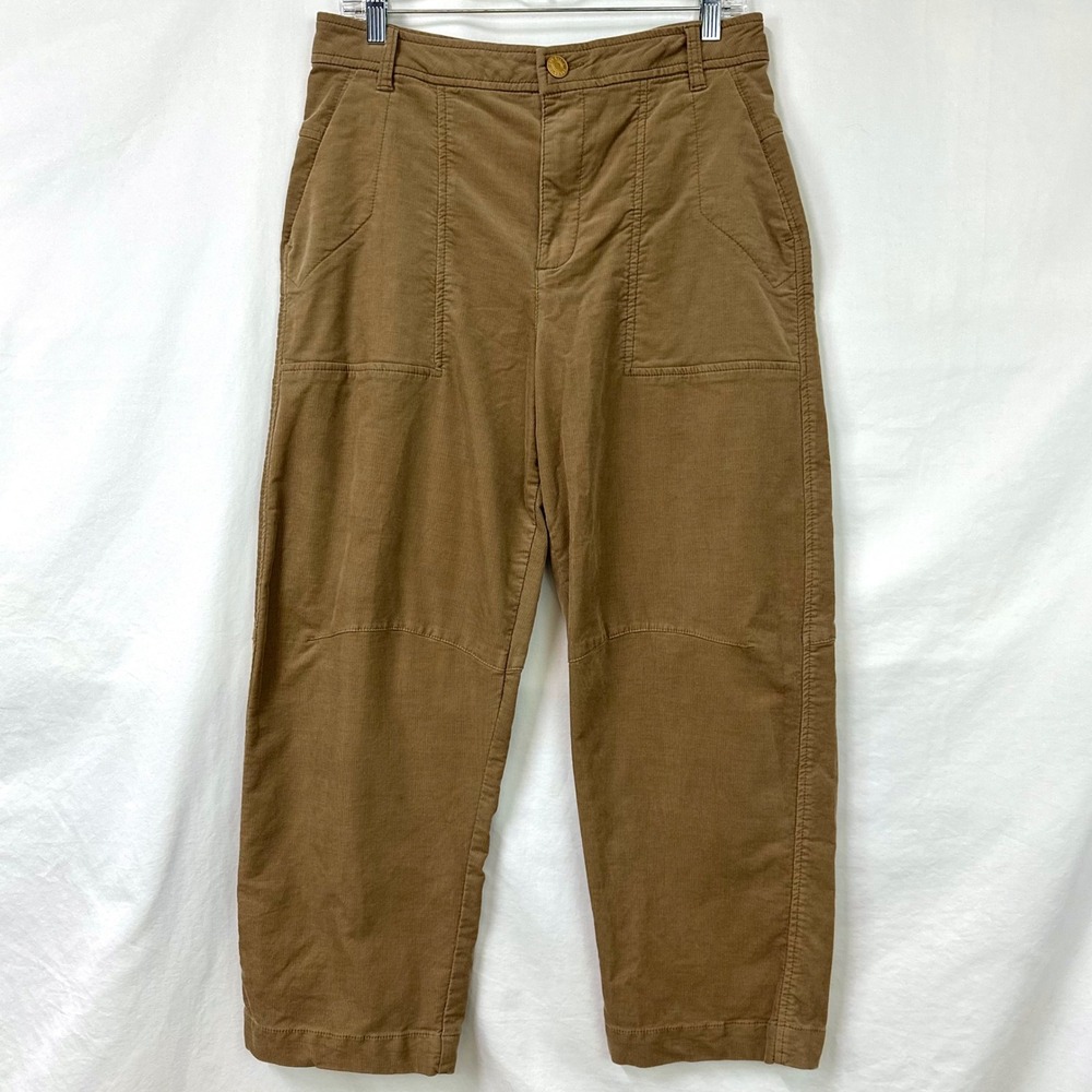 KUT FROM THE KLOTH Brown Corduroy Kaya Cropped Wide Leg Pants Women's 8 Utility